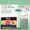 Fabric Paint Set for Clothes - 12 Colors with 6 Brushes and 1 Palette, Permanent Textile Paint Kit for Shoes and Canvas, Non-Toxic Slick Painting Set for Adults, Beginners, and Artists